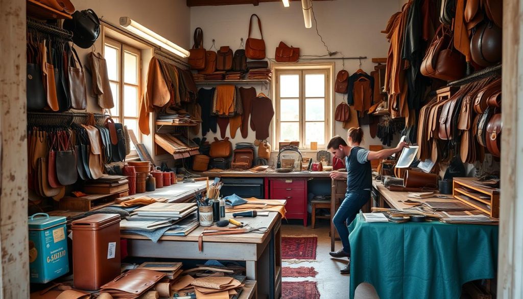 local artisans during hands-on learning in a leather workshop