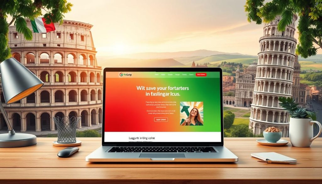 create a landing page in Italy