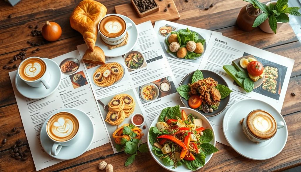 diverse café menu